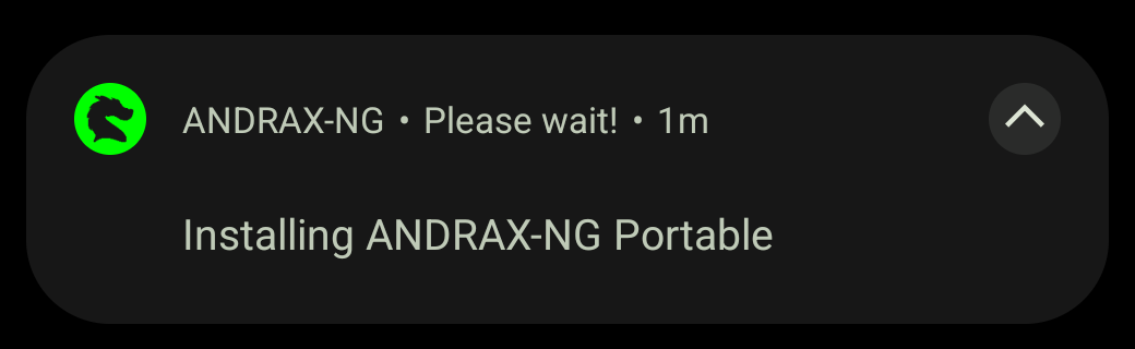 ANDRAX-NG Android Install notification